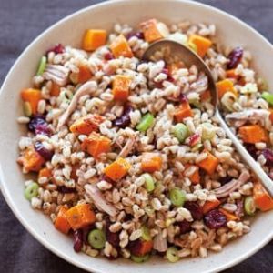Farro Salad with Cranberries Persimmons